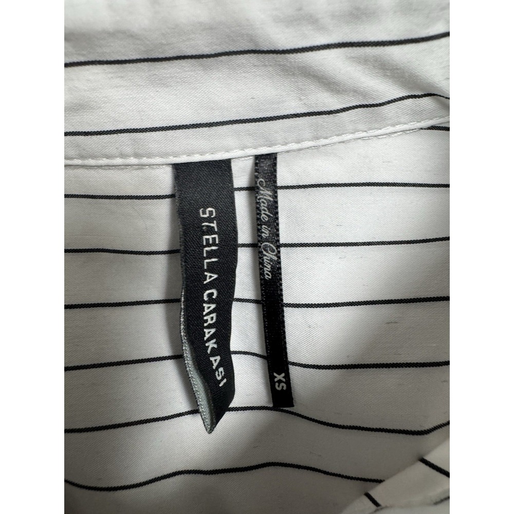 Stella Carakasi Center Stage Shirt Women's XS Black‎ Stripe Button Up - Picture 5 of 6